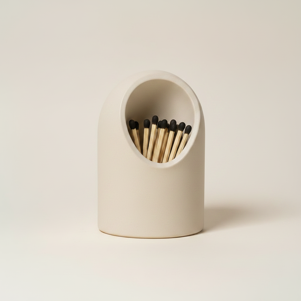 Aurum Match Holder — white studio