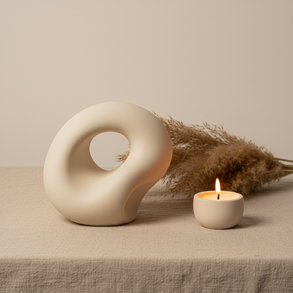 Linen candle lifestyle