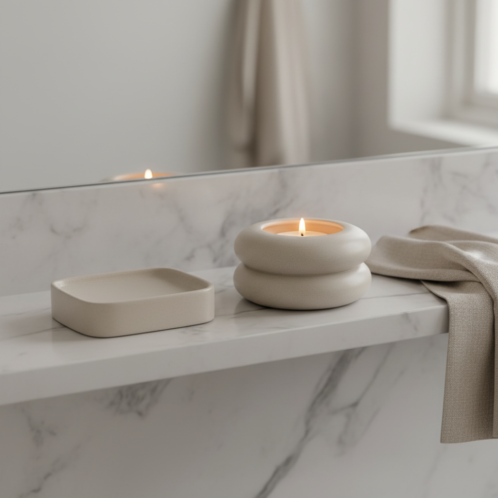 Marble bathroom shelf